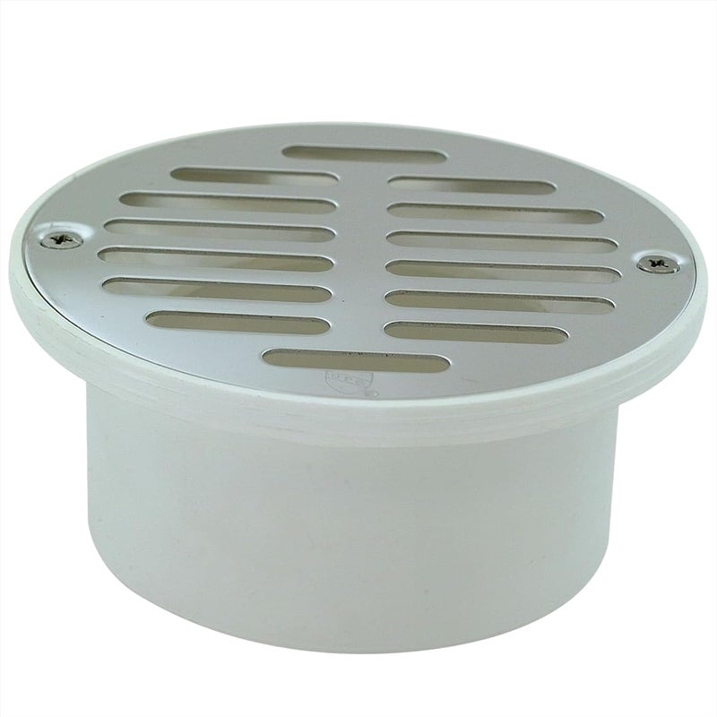 EZFLO 3 Inch x 4 Inch PVC General Purpose Drain with Stainless Steel Strainer, 15322 - Image 1